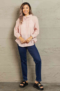 Peach Lightweight Button Down Top