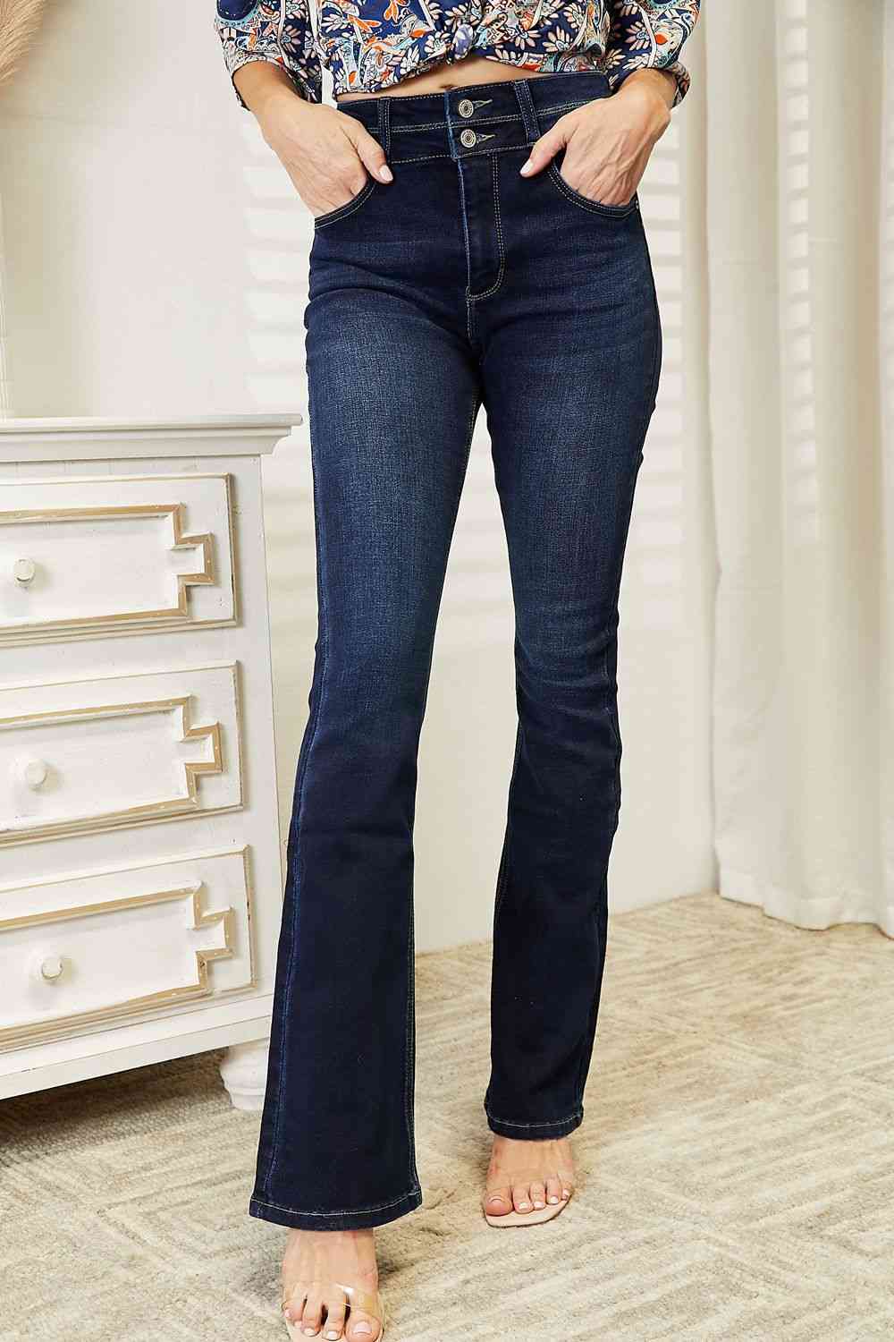 Wide Waistband Bootcut Jeans