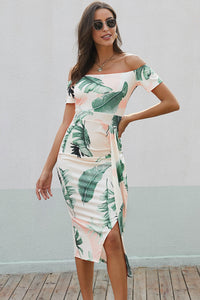 Off-Shoulder Split Dress