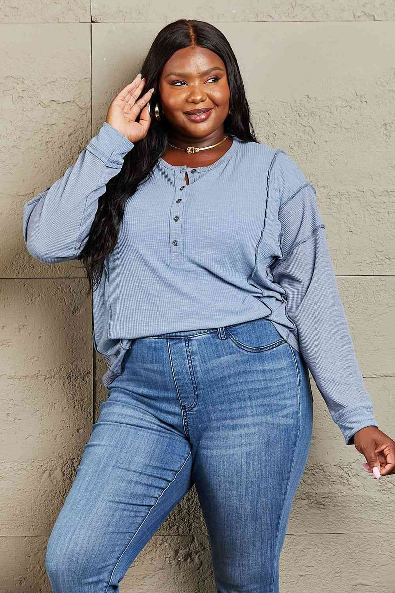 Oversized Misty Blue Top