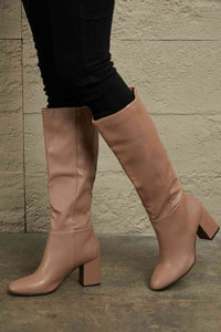 Mocha Heel Knee High Boots