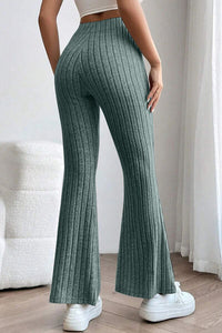 High Waist Ribbed Flare Pants