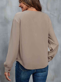 Asymmetrical Camel Sleeve Top