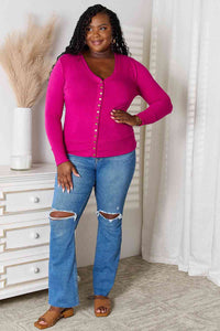 Magenta Long Sleeve Cardigan