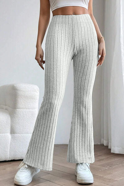 High Waist Ribbed Flare Pants