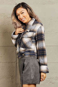 Semi Cropped Plaid Shacket