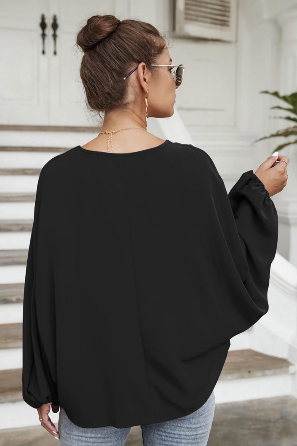 Tie Neck Sleeve Blouse