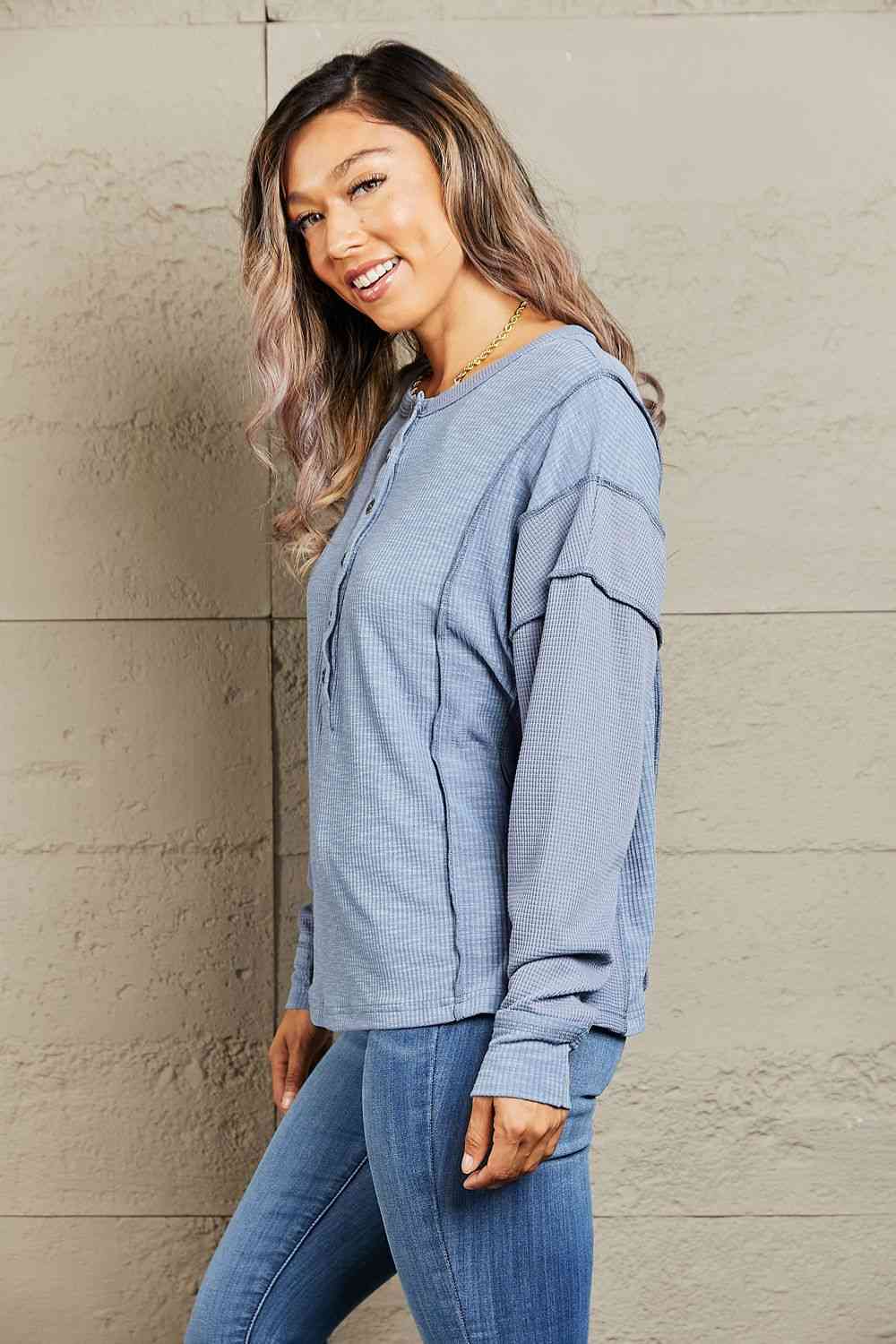 Oversized Misty Blue Top