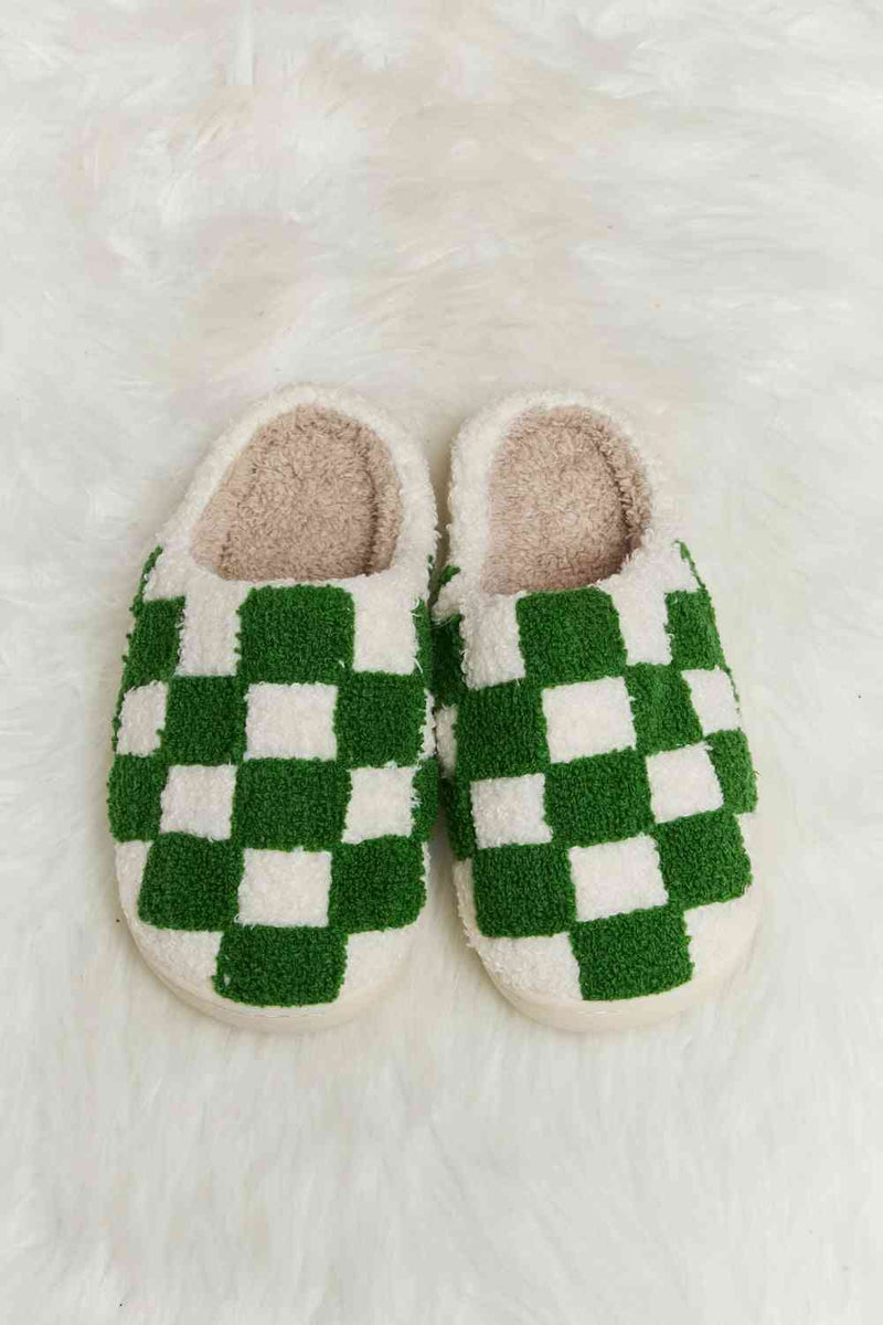 Checkered Print Slippers