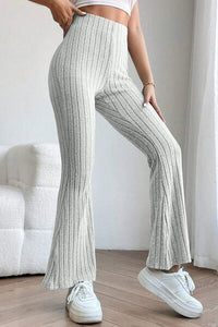 High Waist Ribbed Flare Pants