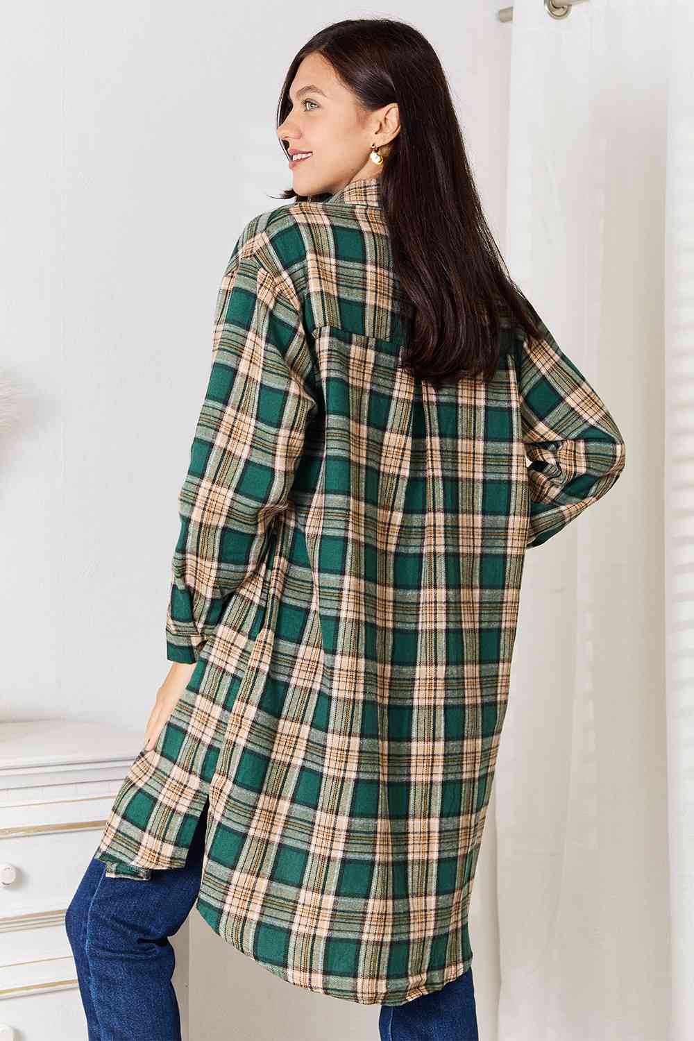 Green Plaid Long Sleeve Shirt